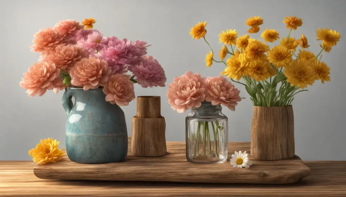 Diário e caneta em mesa de madeira com vaso de flores e vela acesa, simbolizando gratidão e práticas diárias de agradecimento.